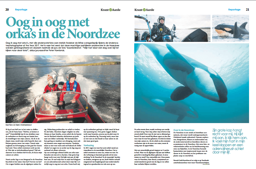 Krant van de Aarde: Oog in oog met orka's in de Noordzee