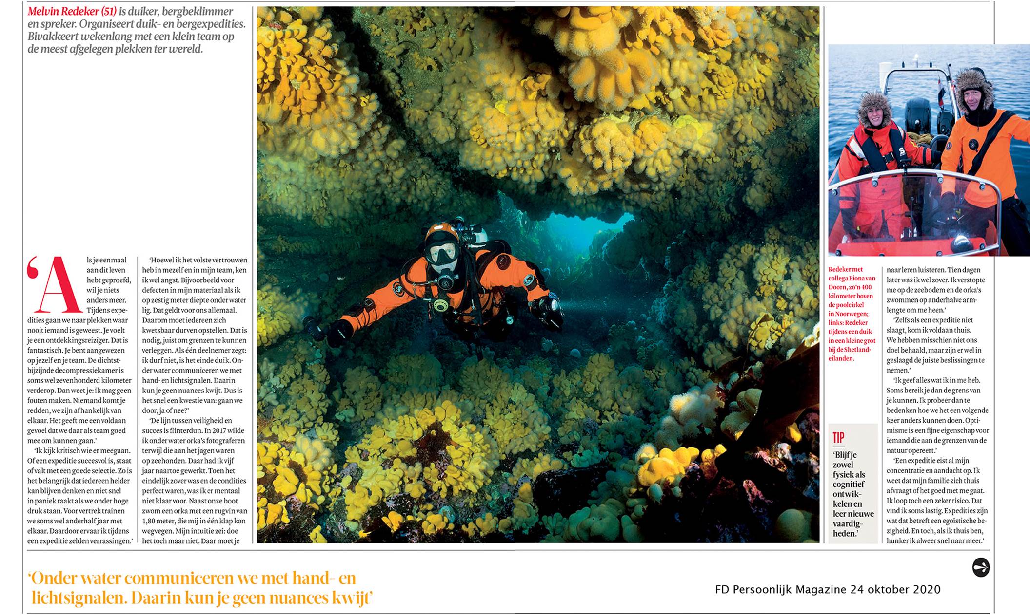 Financieele Dagblad interview met bergbeklimer Melvin Redeker