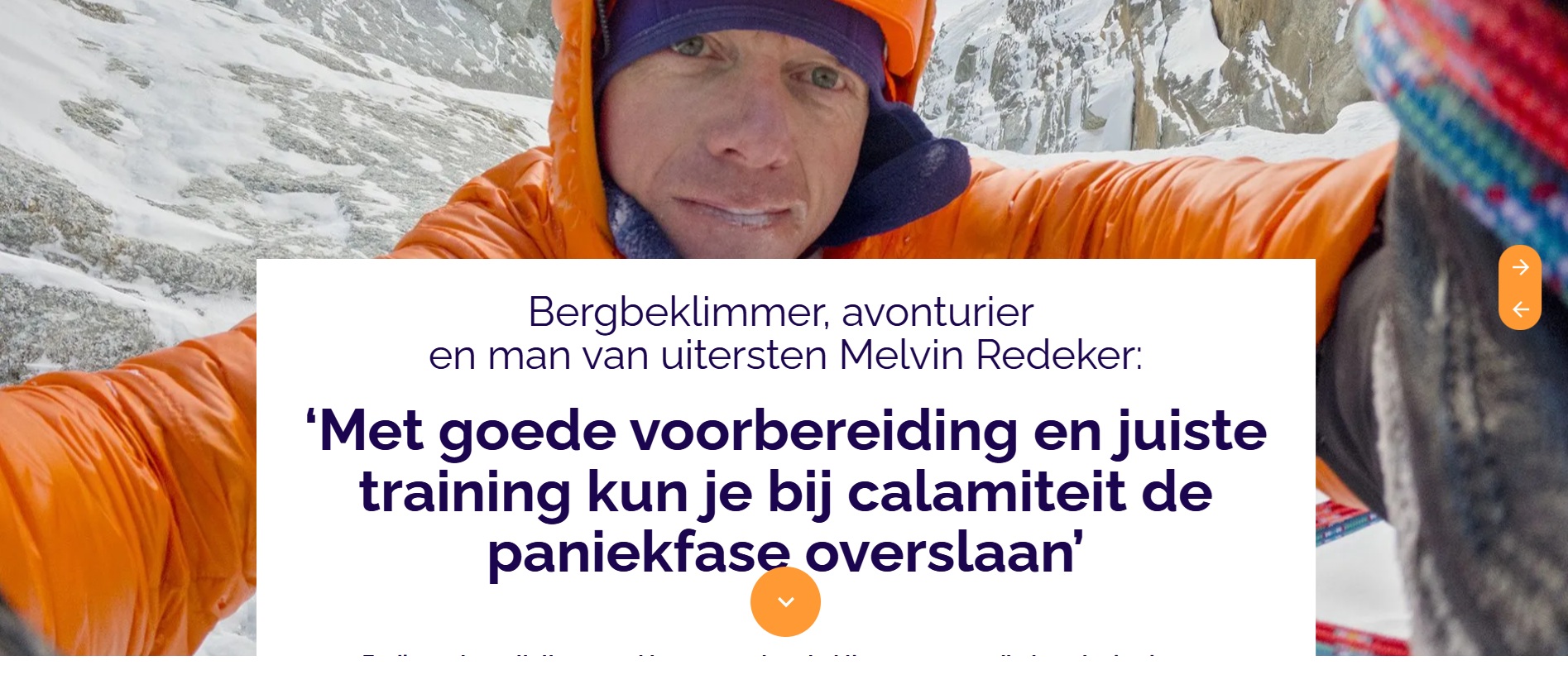 Pagina uit CED SOS over onzekerheid en risicomanagement tijdens expedities van Melvin Redeker