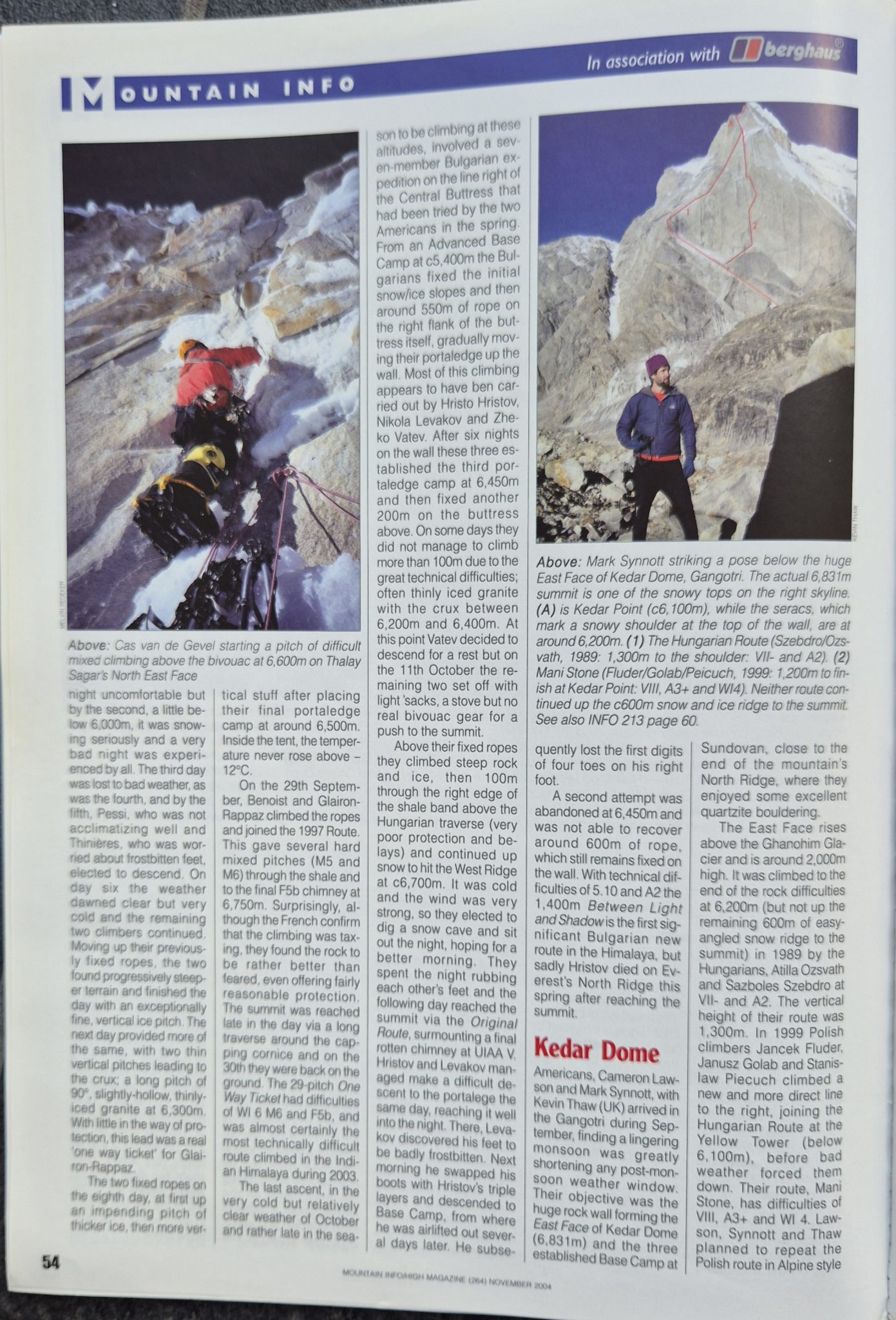 Artikel High Mountain over Thalay Sagar en de Nederlandse route