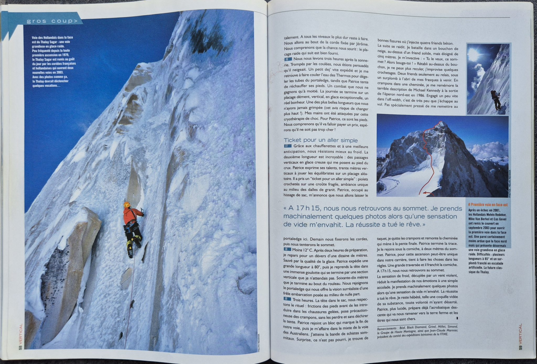 Vertical Magazine beschrijft de Nederlandse route op de oostwand van Thalay Sagar