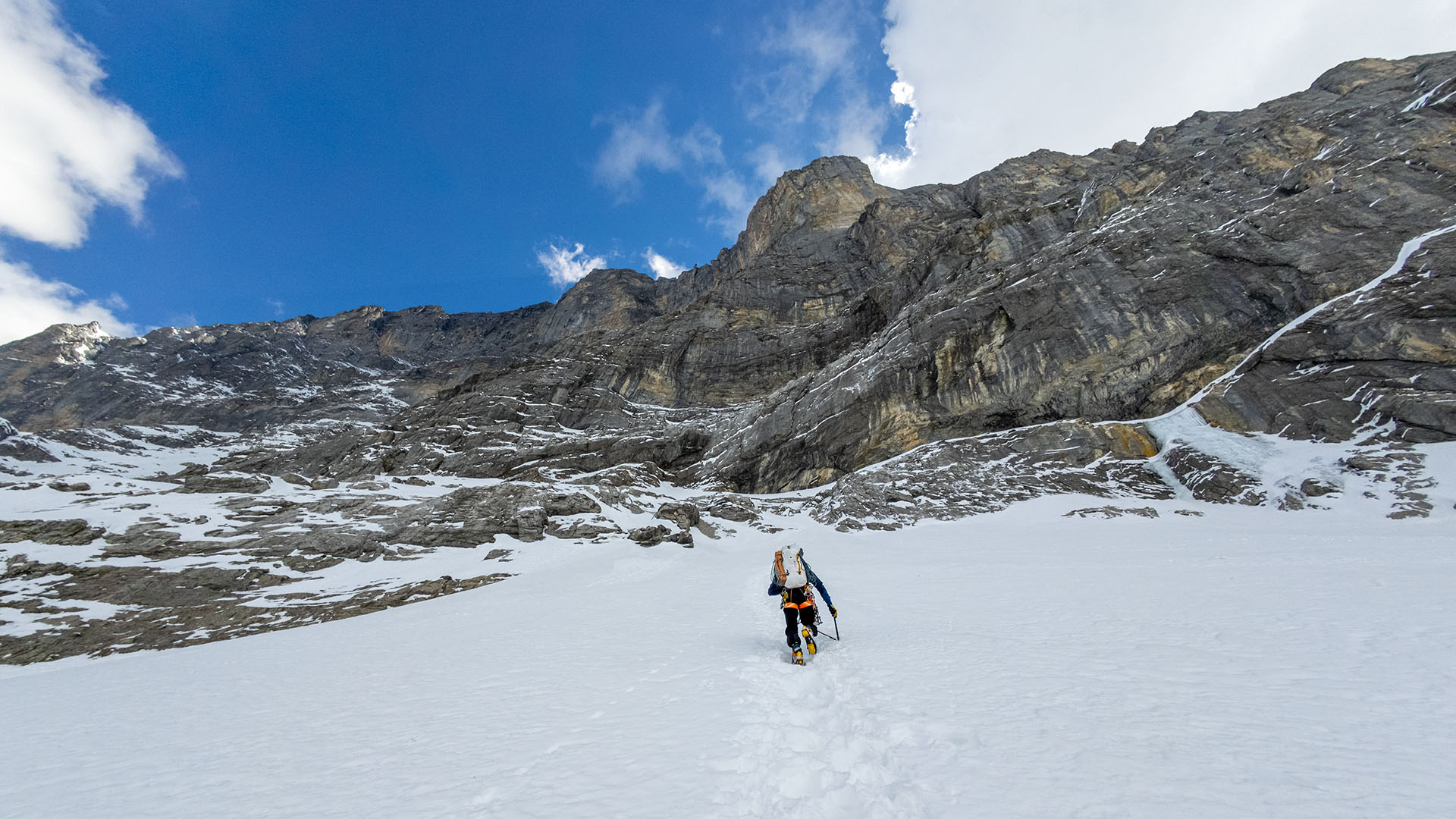Eiger noordwand. De beklimming gaat beginnen!